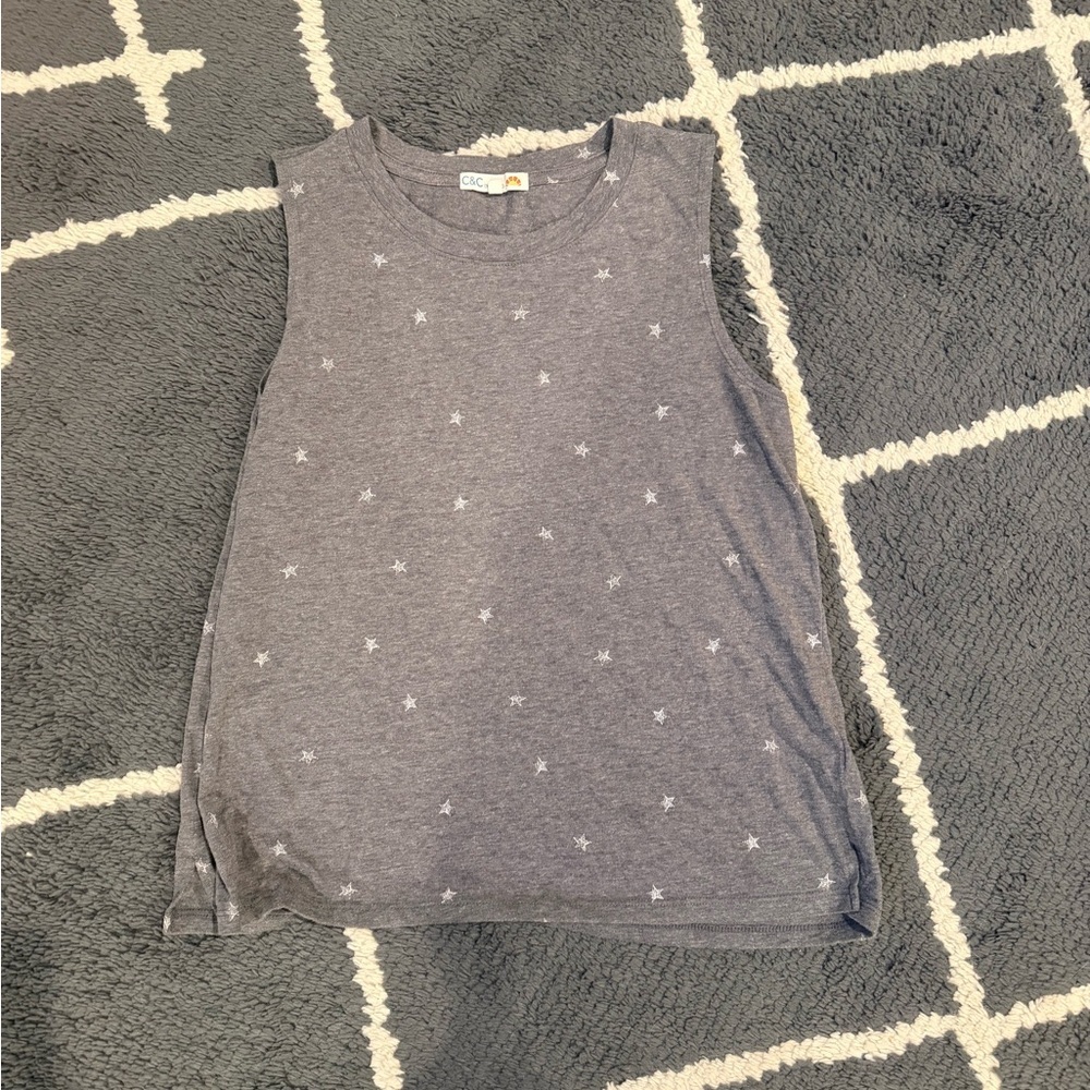 C&C California Gray Star Print Tank